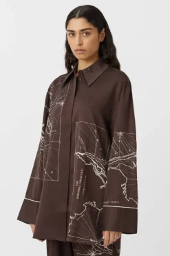 Laguna Shirt Chocolate Map Print