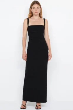Leora Tuck Maxi Dress Black
