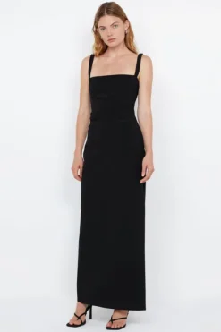 Leora Tuck Maxi Dress Black