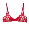 Lily Embroidery Plunge Demi Bra Rouge