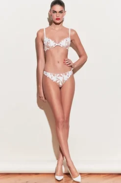Lily Embroidery Plunge Demi Bra Ivory