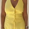 Linen Vest Lemon