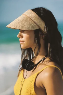 Linen Visor Natural/Cinnamon