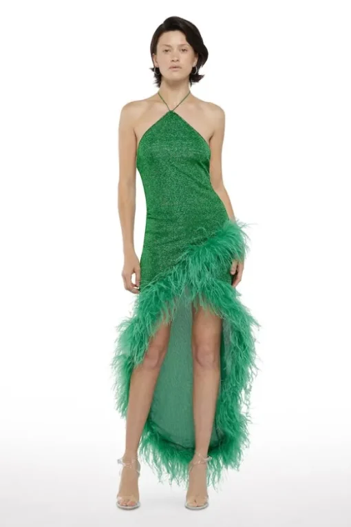 Lumiere Plumage Tulip Dress Emerald Green