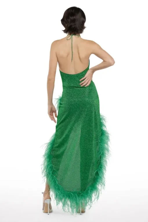 Lumiere Plumage Tulip Dress Emerald Green