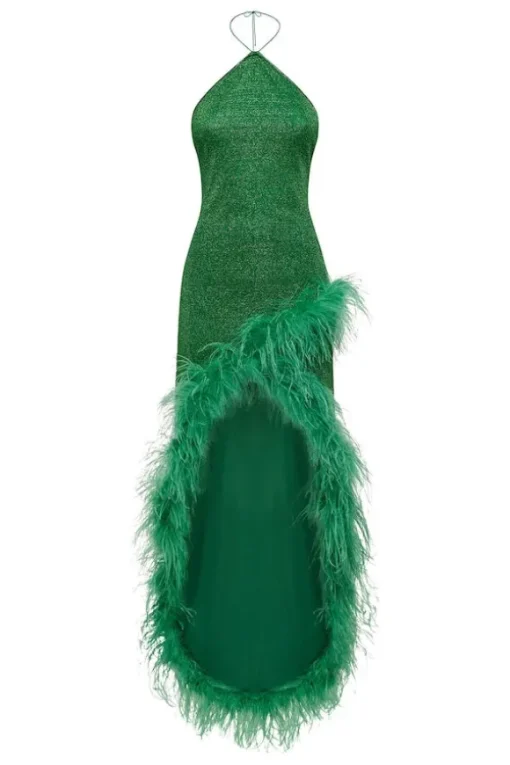 Lumiere Plumage Tulip Dress Emerald Green