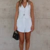 Luna Linen Shorts White