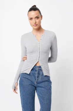Lyon Cardigan Grey Marle
