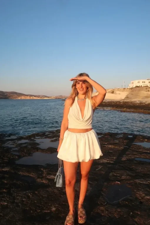 Maja Bubble Skirt White