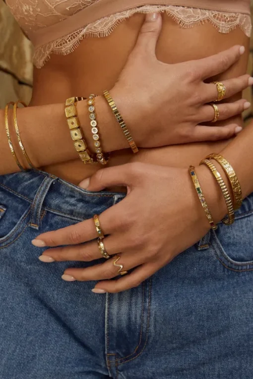 Melrose Gold Cuff Bracelet Multi