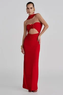 Mullet Maxi Dress Red