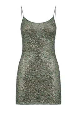 Netquins Short Dress Metallic Green
