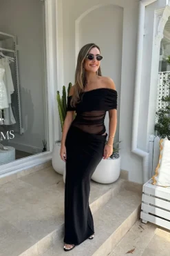 Nico Off Shoulder Maxi Dress Black