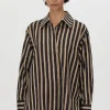 Novella Shirt Black/Bronze Stripe