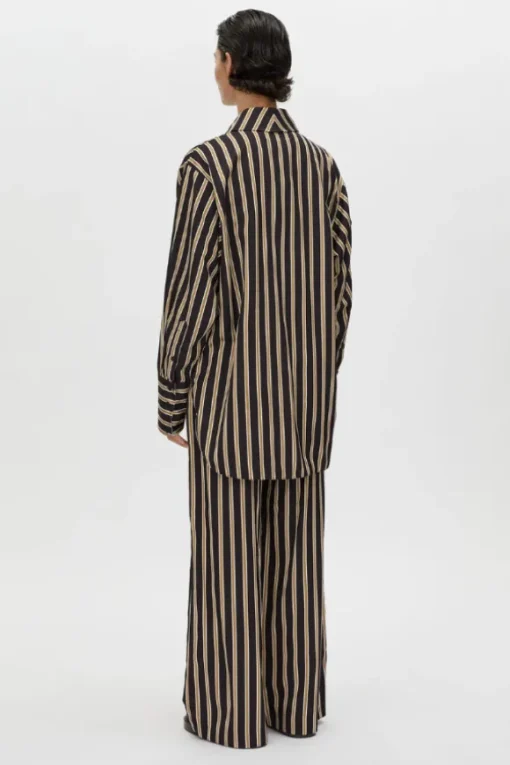 Novella Shirt Black/Bronze Stripe