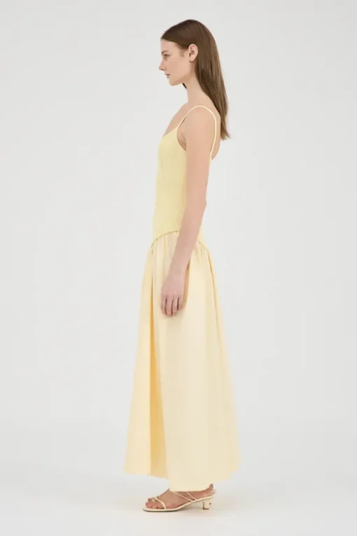Olga Contrast Knit Full Dress Lemon
