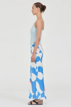 Oslo Crepe Knit Top Blue