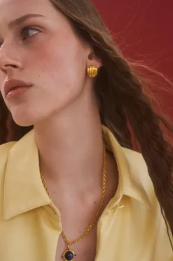 Paulina Wave Earrings Gold