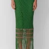 Reis Beaded Macrame Skirt Emerald