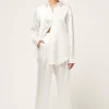 Relaxed Silk Boy Shirt White