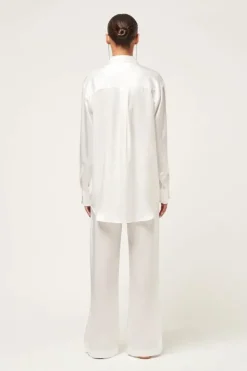 Relaxed Silk Boy Shirt White