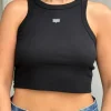 Renee Cropped Tank Black
