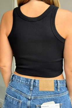 Renee Cropped Tank Black