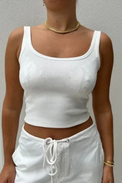 Round Neck Crop White