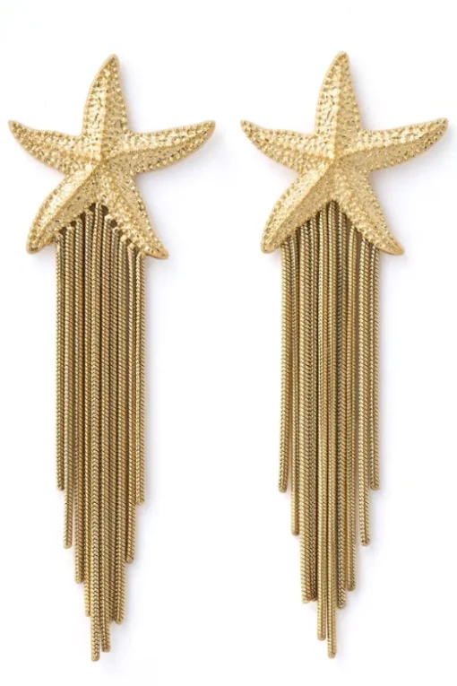 Shooting Star Gold Earrings