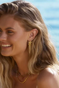 Shooting Star Gold Earrings
