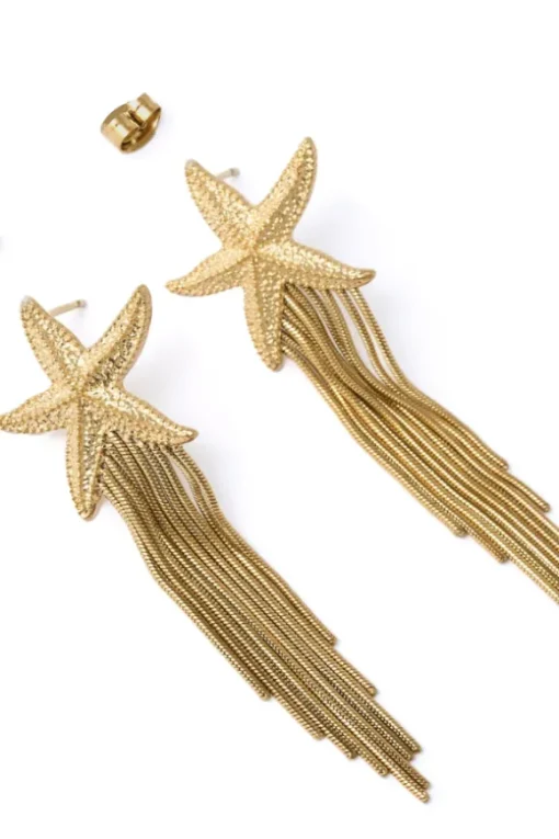 Shooting Star Gold Earrings