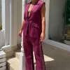 Sig Linen Pant Plum