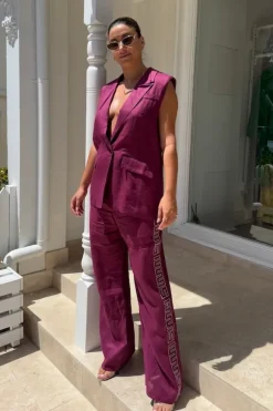Sig Linen Pant Plum
