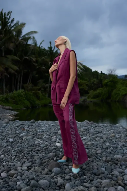 Sig Linen Pant Plum