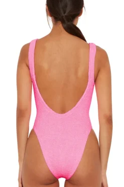 Square Neck Swim Candy Pink