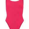 Square Neck Swim Hot Pink