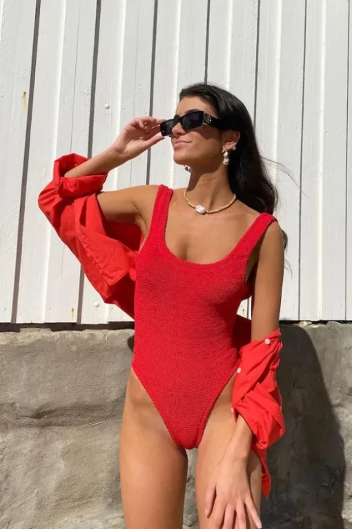 Square Neck Swim Red