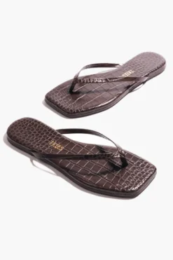 Square Toe Lily Carob Croc
