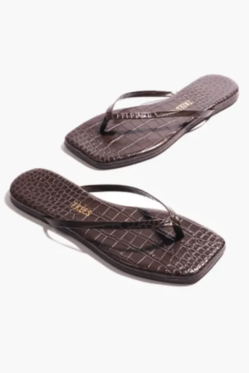 Square Toe Lily Carob Croc