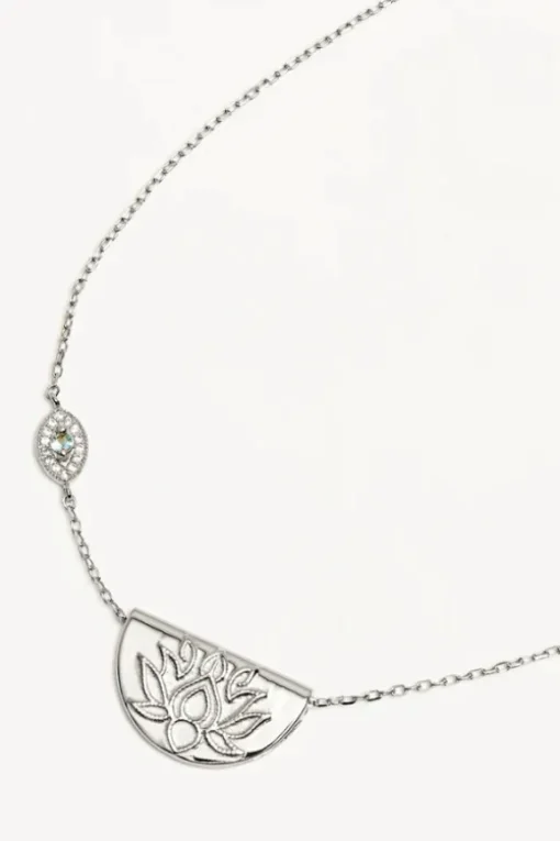 Sterling Silver Vermeil Eye of Peace Lotus Necklace