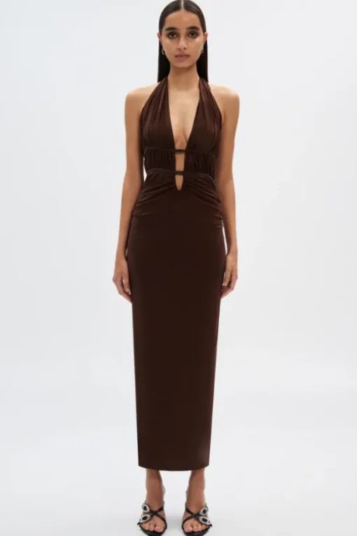 The Celine Mesh Dress Espresso