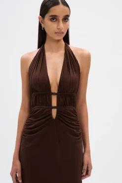 The Celine Mesh Dress Espresso