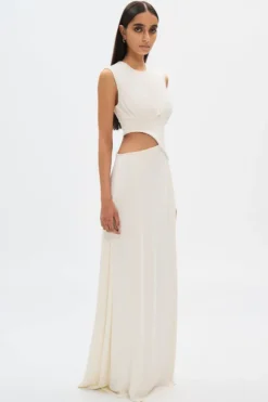 The Sierra Jersey Gown Ivory