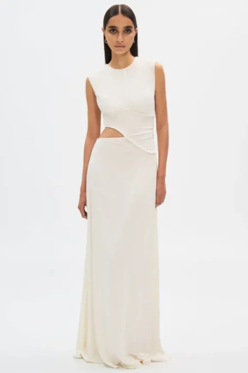 The Sierra Jersey Gown Ivory