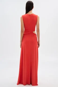 The 'Sierra' Jersey Gown Tomato Red