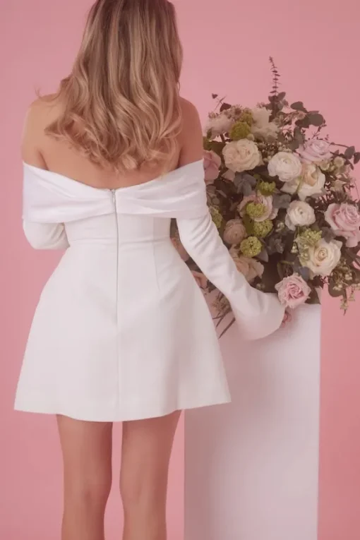 The Ultimate Muse Bow Mini Dress White