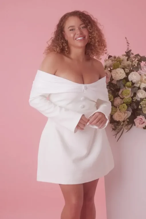The Ultimate Muse Bow Mini Dress White
