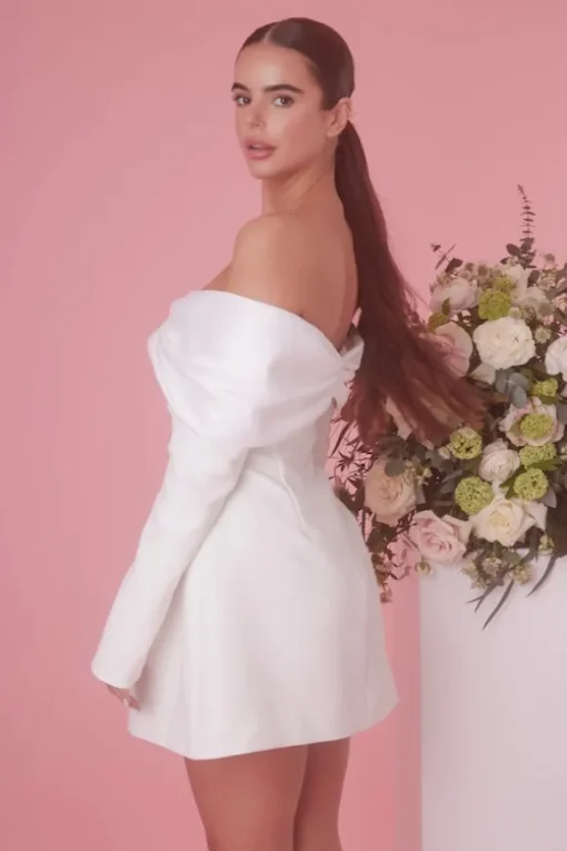 The Ultimate Muse Bow Mini Dress White