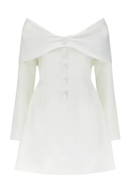 The Ultimate Muse Bow Mini Dress White