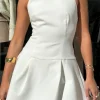 The Ultimate Muse Dropped Hem Mini Dress White
